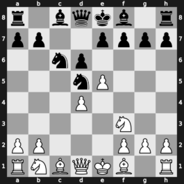 B22t - 2…Nf6 3.e5 Nd5 4.d4 cxd4 5.cxd4 d6 6.Nf3 Nc6 - Alapin [+0.07]