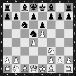 B22v - 2…Nf6 3.e5 Nd5 4.d4 cxd4 5.cxd4 e6 6.Nf3 Nc6 - Alapin [+0.27]