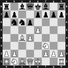 B22u - 2…Nf6 3.e5 Nd5 4.d4 cxd4 5.cxd4 d6 6.Nf3 Nc6 7.Bc4 Nb6 - Alapin [+0.06]