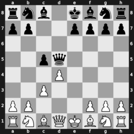 B22f - 2…d5 3.exd5 Qxd5 4.d4 - Alapin [+0.19]