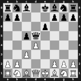 B22g - 2…d5 3.exd5 Qxd5 4.d4 e6 - Alapin [+0.19]