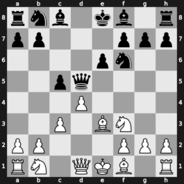 B22m - 2…d5 3.exd5 Qxd5 4.d4 Nf6 5.Nf3 e6 6.Be3 - Alapin [-0.02]