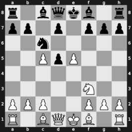 B29n - 3.e5 Nd5 4.Nc3 e6 5.Nxd5 exd5 6.d4 Nc6 7.dxc5 - Nimzowitsch Rubinstein Countergambit [+0.66]