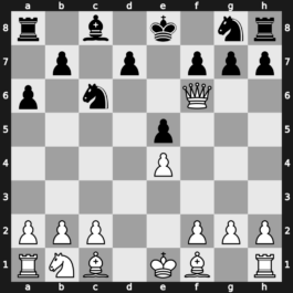 B32l - 3…cxd4 4.Nxd4 e5 5.Nb5 a6 6.Nd6+ Bxd6 7.Qxd6 Qf6 8.Qxf6 - Loewenthal Queenswap [+0.33]
