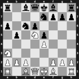 B32r - 3…cxd4 4.Nxd4 e5 5.Nb5 d6 6.N1c3 a6 7.Na3 b5 8.Nd5 Nge7 - Loewenthal Kalashnikov [+0.66]