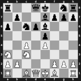 B32w - 3…cxd4 4.Nxd4 e5 5.Nb5 d6 6.c4 Be7 7.N1c3 a6 8.Na3 Be6 - Loewenthal Kalashnikov Main Line [+0.42]