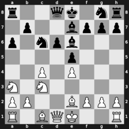 B32y - 3…cxd4 4.Nxd4 e5 5.Nb5 d6 6.c4 Be7 7.N1c3 a6 8.Na3 Be6 9.Be2 - Loewenthal Kalashnikov Main Line [+0.35]