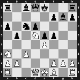 B33v - 5.Nc3 e5 6.Ndb5 d6 7.Bg5 a6 8.Na3 b5 9.Bxf6 gxf6 10.Nd5 f5 11.c3 Bg7 - Pelikan Sveshnikov [+0.02]
