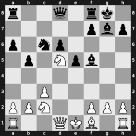B33w - 5.Nc3 e5 6.Ndb5 d6 7.Bg5 a6 8.Na3 b5 9.Bxf6 gxf6 10.Nd5 f5 11.c3 Bg7 12.exf5 Bxf5 13.Nc2 O-O - Pelikan Sveshnikov [+0.02]