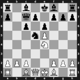 B45n - 5…Nf6 6.Nxc6 bxc6 7.e5 Nd5 8.Ne4 Qc7 - Taimanov Four Knights [+0.48]