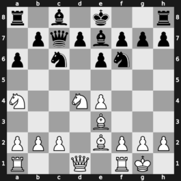B49l - 7…Nf6 8.O-O Bb4 9.Na4 Be7 - Taimanov [+0.39]
