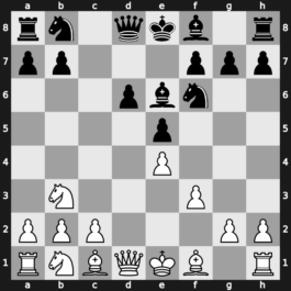 B54n - 4…Nf6 5.f3 e5 6.Nb3 Be6 - Prins (Moscow) [+0.03]