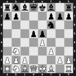 B54o - 4…Nf6 5.f3 e5 6.Nb3 d5 - Prins (Moscow) [+0.00]
