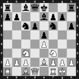 B58k - 6…e5 7.Nf3 h6 8.O-O Be7 - Boleslavsky [+0.00]