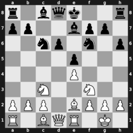 B58m - 6…e5 7.Nf3 h6 8.O-O Be7 9.Re1 - Boleslavsky [+0.00]