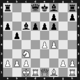 B67p - 9.f4 b5 10.Bxf6 gxf6 11.Nxc6 Bxc6 12.Qe1 - Richter-Rauzer [+0.26]