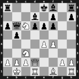 B67s - 9.f4 b5 10.Bxf6 gxf6 11.Kb1 Qb6 12.Nxc6 - Richter-Rauzer [+0.39]