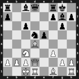 B76t - 8.Qd2 Nc6 9.O-O-O d5 10.exd5 Nxd5 11.Nxc6 bxc6 12.Bd4 e5 - Dragon Yugoslav d5: