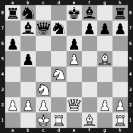 B96v - 7…b5 8.e5 dxe5 9.fxe5 Qc7 10.Qe2 Nfd7 11.O-O-O Bb7 - Najdorf Polugaevsky