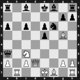 B97u - 8.Qd2 Qxb2 9.Rb1 Qa3 10.f5 Nc6 11.fxe6 fxe6 12.Nxc6 bxc6 13.e5 dxe5 - Najdorf Poisoned Pawn Main Line [-0.11]