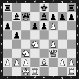 B99d - 10.Be2 b5 11.Bxf6 Nxf6 12.e5 Bb7 13.exf6 - Najdorf Main Line Keres Queen Sacrifice Line [-1.41]