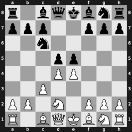 C03n - 3…Nc6 4.c3 e5 - Tarrasch Guimard [+0.44]