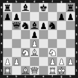 C06p - 8…f6 9.exf6 Nxf6 10.O-O Bd6 11.Nf3 Qb6 12.Nc3 - Tarrasch Closed [+0.16]