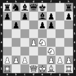 C11w - 4.Bg5 dxe4 5.Nxe4 Be7 6.Bxf6 gxf6 7.Nf3 b6 - Burn [+0.62]
