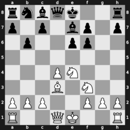 C11w - 4.Bg5 dxe4 5.Nxe4 Be7 6.Bxf6 gxf6 7.Nf3 b6 8.Bd3 - Burn [+0.38]