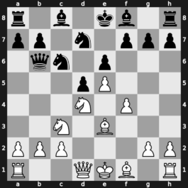 C11m - 4.e5 Nfd7 5.f4 c5 6.Nf3 Nc6 7.Be3 cxd4 8.Nxd4 Qb6 - Steinitz Boleslavsky [+0.44]