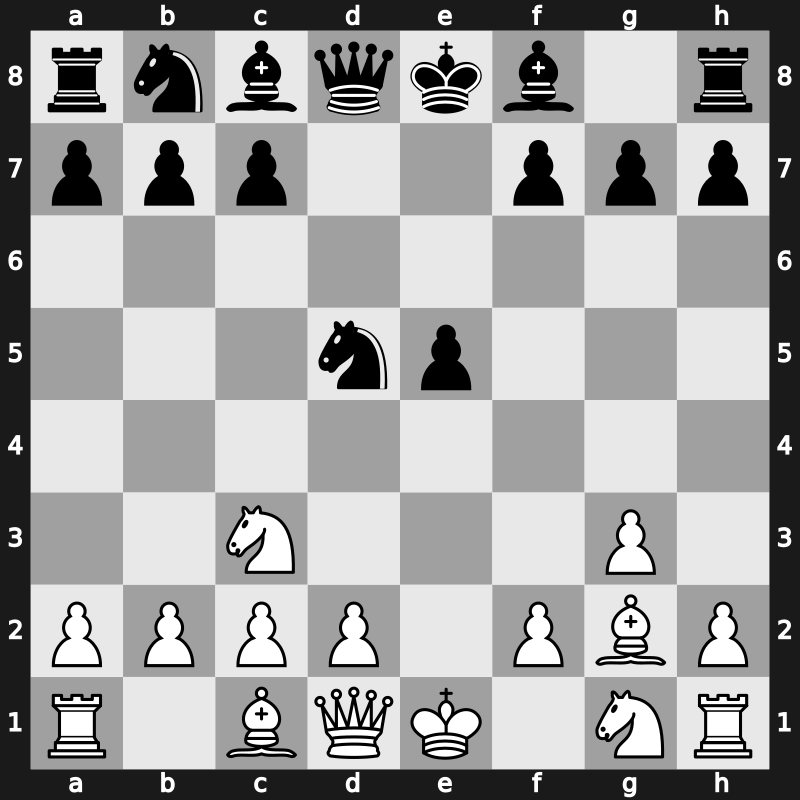 C26i - 3.g3 d5 4.exd5 Nxd5 5.Bg2 - Smyslov [+0.11]
