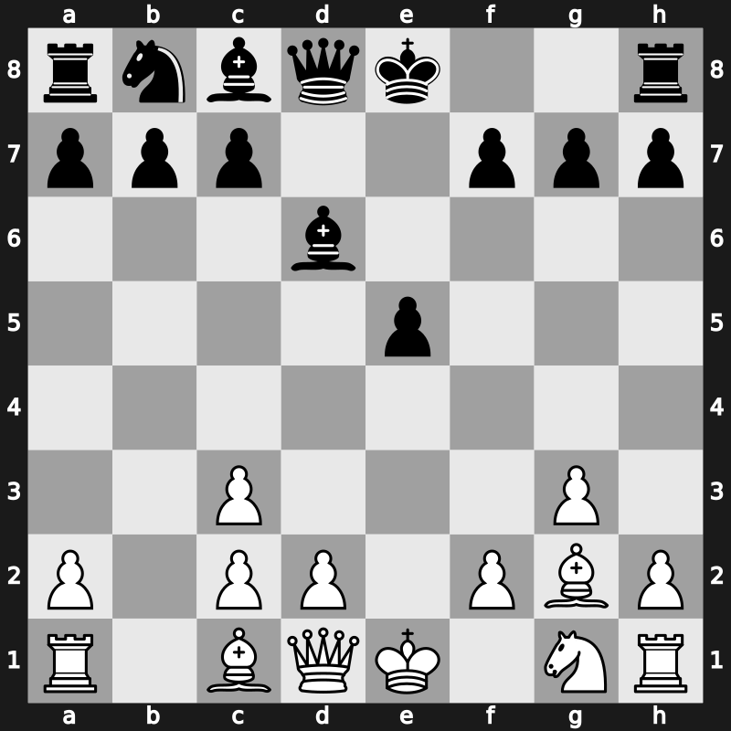 C26k - 3.g3 d5 4.exd5 Nxd5 5.Bg2 Nxc3 6.bxc3 Bd6 - Smyslov [+0.19]