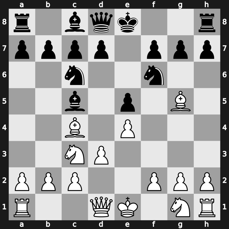 C28h - 4.d3 Bc5 5.Bg5 [-0.03]