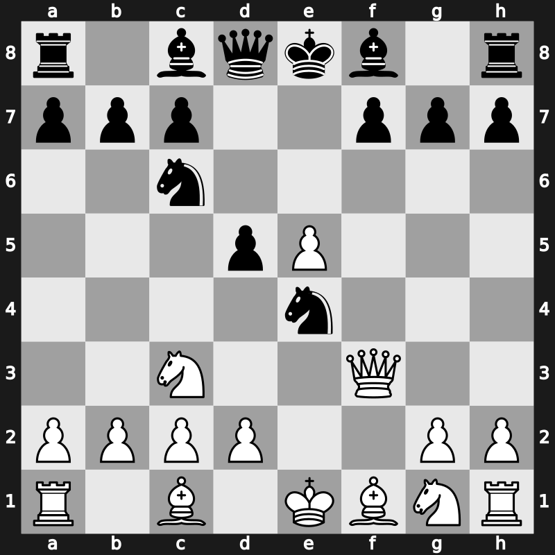 C29k - 3…d5 4.fxe5 Nxe4 5.Qf3 Nc6 - Paulsen Attack [-0.24]