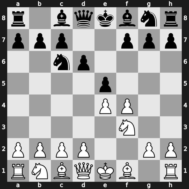C30c - 2…d6 3.Nf3 Nc6 [+0.39]