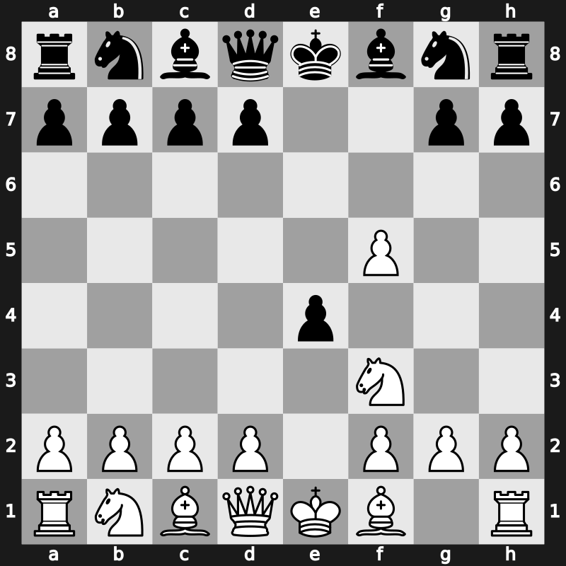 C40n - 2…f5 3.exf5 e4 - Latvian Gambit: [+1.06]