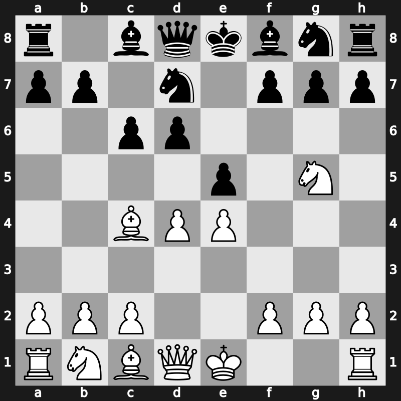 C41g - 3.d4 Nd7 4.Bc4 c6 5.Ng5 - Hanham Kmoch Variation [+0.82]