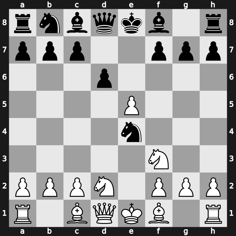 C41p - 3.d4 Nf6 4.dxe5 Nxe4 5.Nbd2 - Exchange Sokolsky Variation [+0.36]