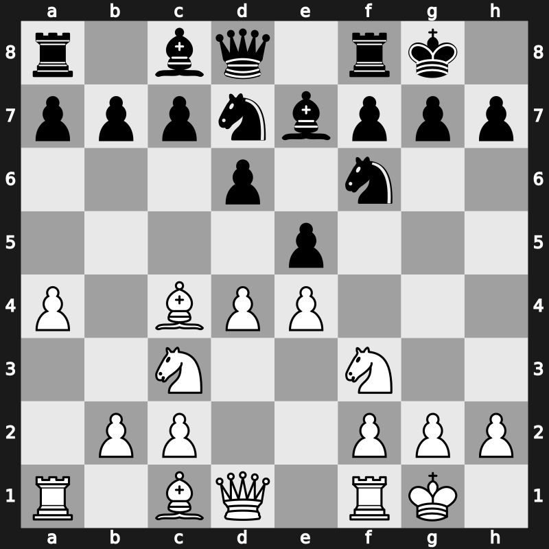C41v - 3.d4 Nf6 4.Nc3 Nbd7 5.Bc4 Be7 6.O-O O-O 7.a4 - Improved Hanham [+0.55]