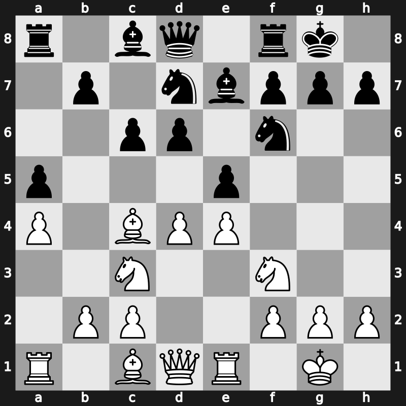 C41y - 3.d4 Nf6 4.Nc3 Nbd7 5.Bc4 Be7 6.O-O O-O 7.Re1 c6 8.a4 a5 - Improved Hanham [+0.52]