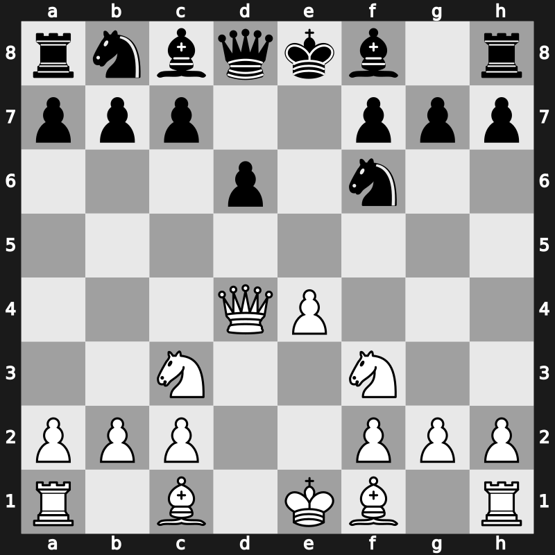 C41i - 3.d4 exd4 4.Qxd4 Nf6 5.Nc3 - Morphy [+0.48]