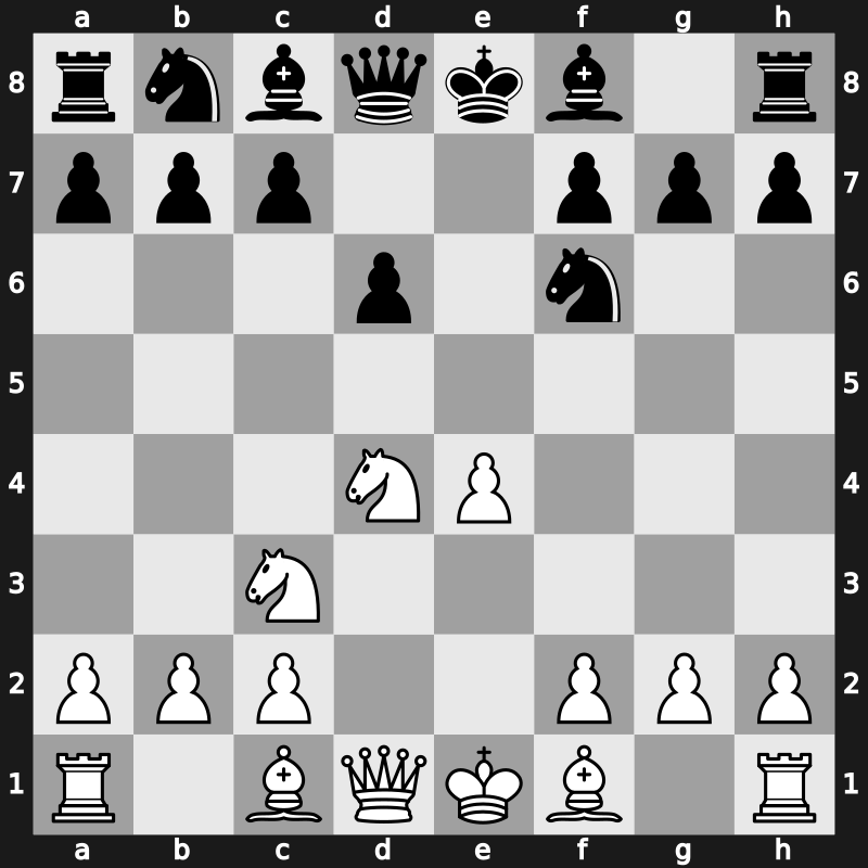 C41k - 3.d4 exd4 4.Nxd4 Nf6 5.Nc3 [+0.77]