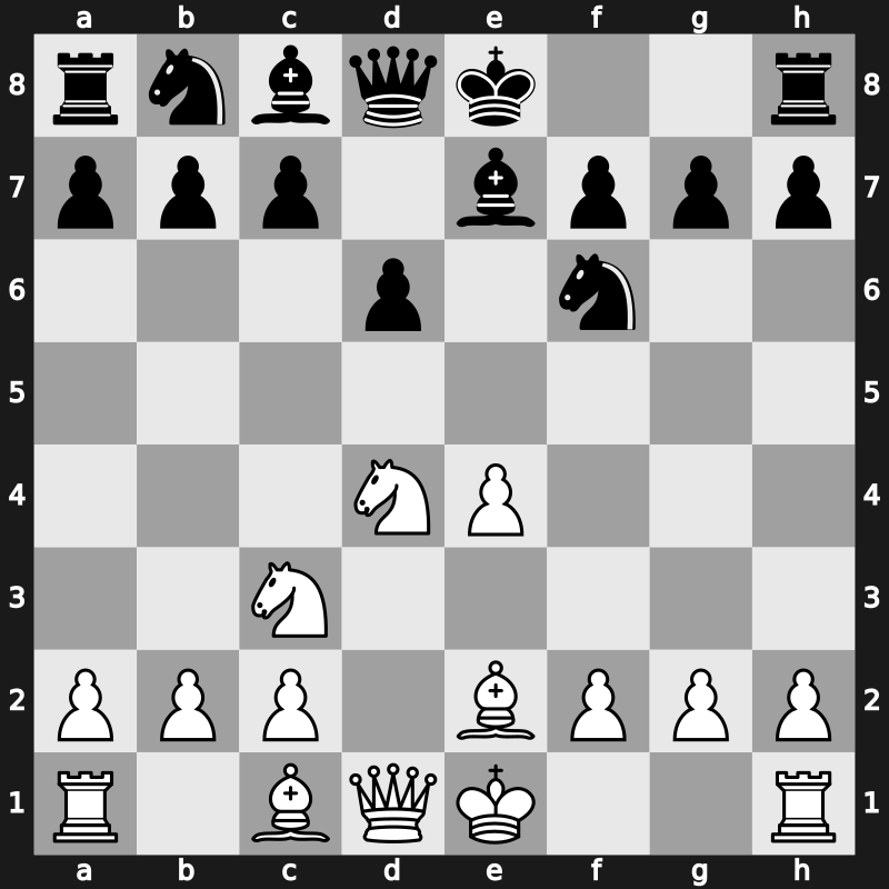 C41m - 3.d4 exd4 4.Nxd4 Nf6 5.Nc3 Be7 6.Be2 - Antoshin Variation [+0.38]