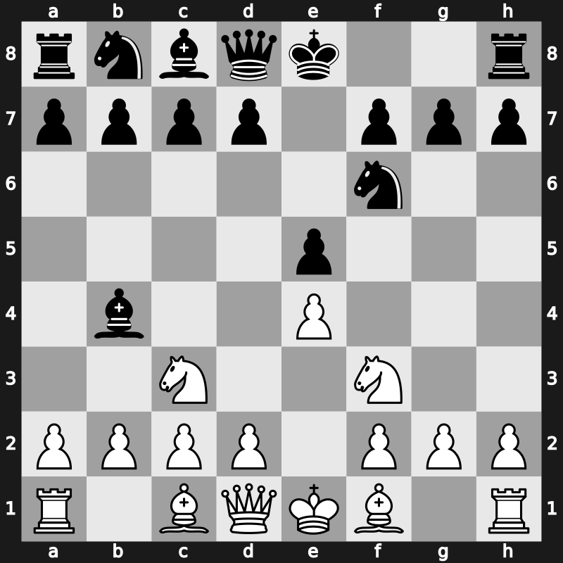 C42c - 3.Nc3 Bb4 - Russian-Three Knights Game [+0.41]