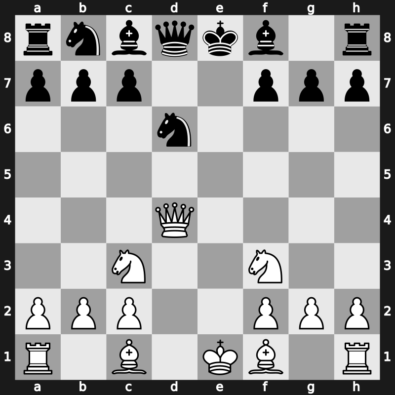 C43e - 3…exd4 4.e5 Ne4 5.Qxd4 d5 6.exd6 Nxd6 7.Nc3 - Modern Attack Main Line [+0.44]