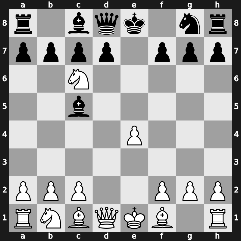 C45r - 4…Bc5 5.Nxc6 [+0.22]