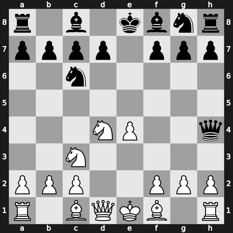 C45f - 4…Qh4 5.Nc3 - Steinitz [+0.77]