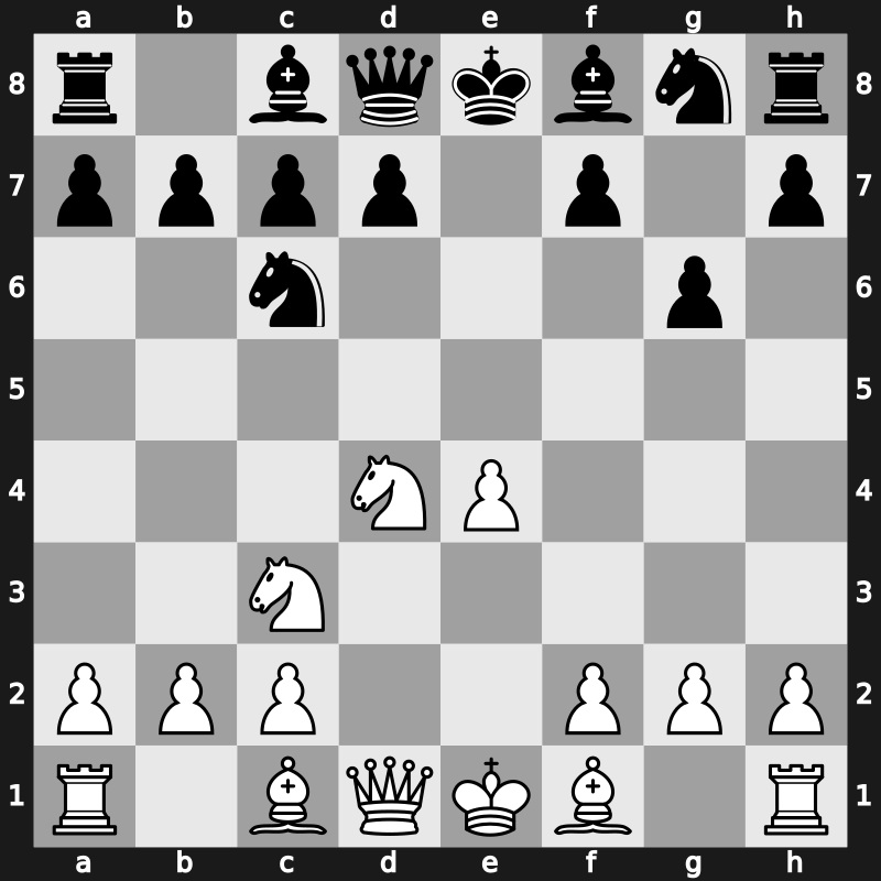 C46l - 3…g6 4.d4 exd4 5.Nxd4 - Steinitz