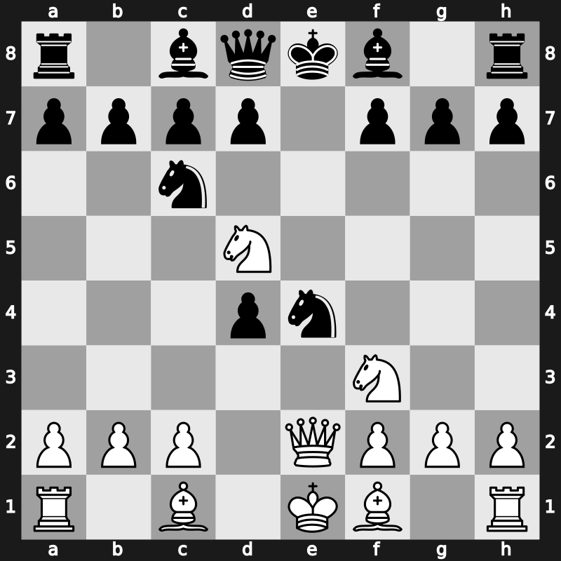 C47m - 4.d4 exd4 5.Nd5 Nxe4 6.Qe2 - Belgrade Gambit (Old Line) [-0.23]