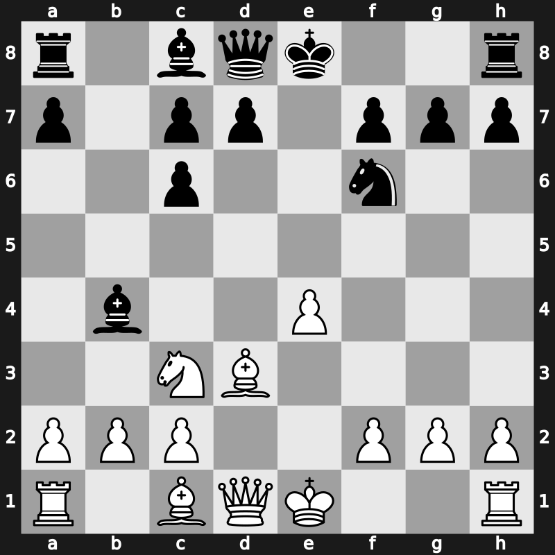 C47s - 4.d4 exd4 5.Nxd4 Bb4 6.Nxc6 bxc6 7.Bd3 - Scotch Main Line [+0.12]